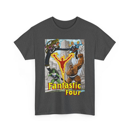 Fantastic Four T-Shirt - John Byrne Art - She-Hulk, Invisible Woman, Thing, Reed Richards, Human Torch - Baxter Building - Marvel Comics