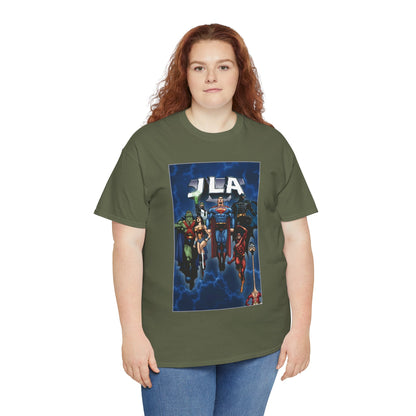 JLA T-Shirt - Doug Mahnke Art - Superman, Batman, Wonder Woman, Aquaman, Green Lantern, Flash, Martian Manhunter - DC Comics