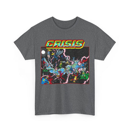 Crisis on Infinite Earths T-Shirt - George Perez Art - #1 Cover, First Issue - Harbinger, Pariah, Obsidian, Firestorm - DC Comics