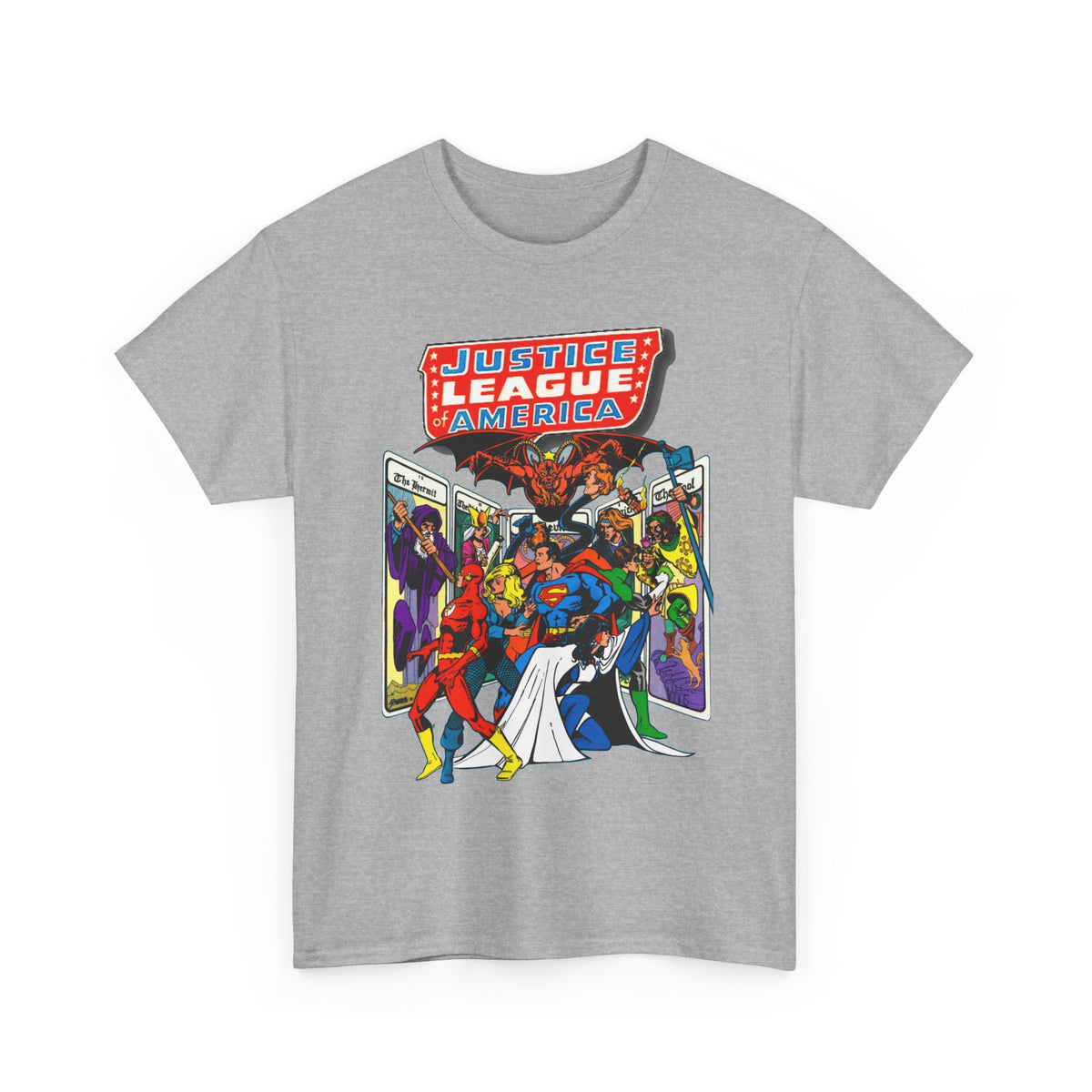 Justice League of America T-Shirt - George Perez Art - Vs Tarot Gang - DC Comics