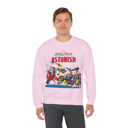 Marvel Comics Christmas Crewneck Sweatshirt - Spider-Man, Punisher, Ghost Rider, X-Men, Fantastic Four