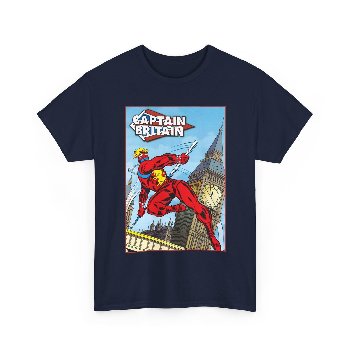 Captain Britain T-Shirt - Ron Wilson Art - Brian Braddock - Marvel UK Series - Chris Claremont Stories - Marvel Comics
