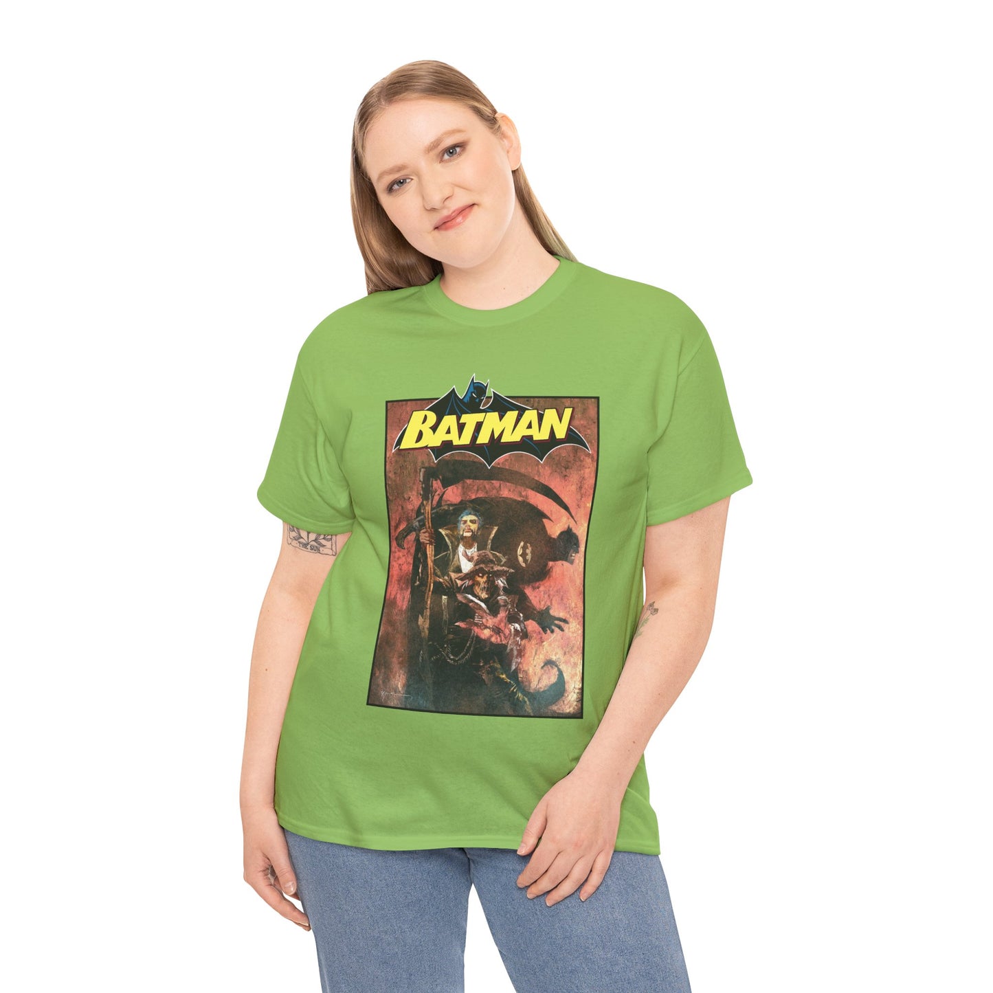 Batman T-Shirt - Bill Sienkiewicz Art - With Scarecrow & Ra's Al Ghul - DC Comics