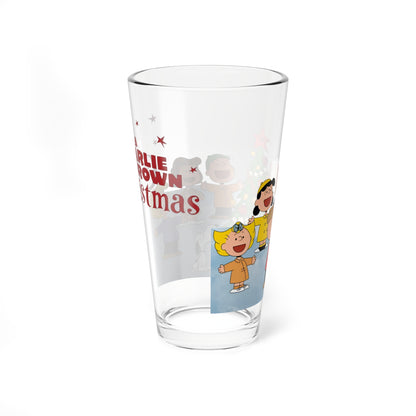 A Charlie Brown Christmas Pint Glass, 16oz - Snoopy, Lucy, Linus, Sally, Schroeder