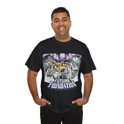 Future Foundation T-Shirt - Marko Djurdjevic Art - Spider-Man, Mr. Fantastic, Invisible Woman, The Thing, Dr. Doom, Bentley 23, Dragon Man, the Moloids - Marvel Comics
