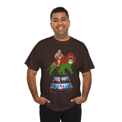 He-Man & Battle Cat T-Shirt - Filmation Art - Masters of the Universe, MOTU - Exciting New 2026 Movie - Nicholas Galitzine