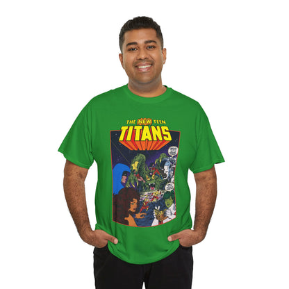 New Teen Titans T-Shirt - George Perez Art - 1980s DC Digest Artwork - Raven, Cyborg, Changeling, Starfire - DC Comics