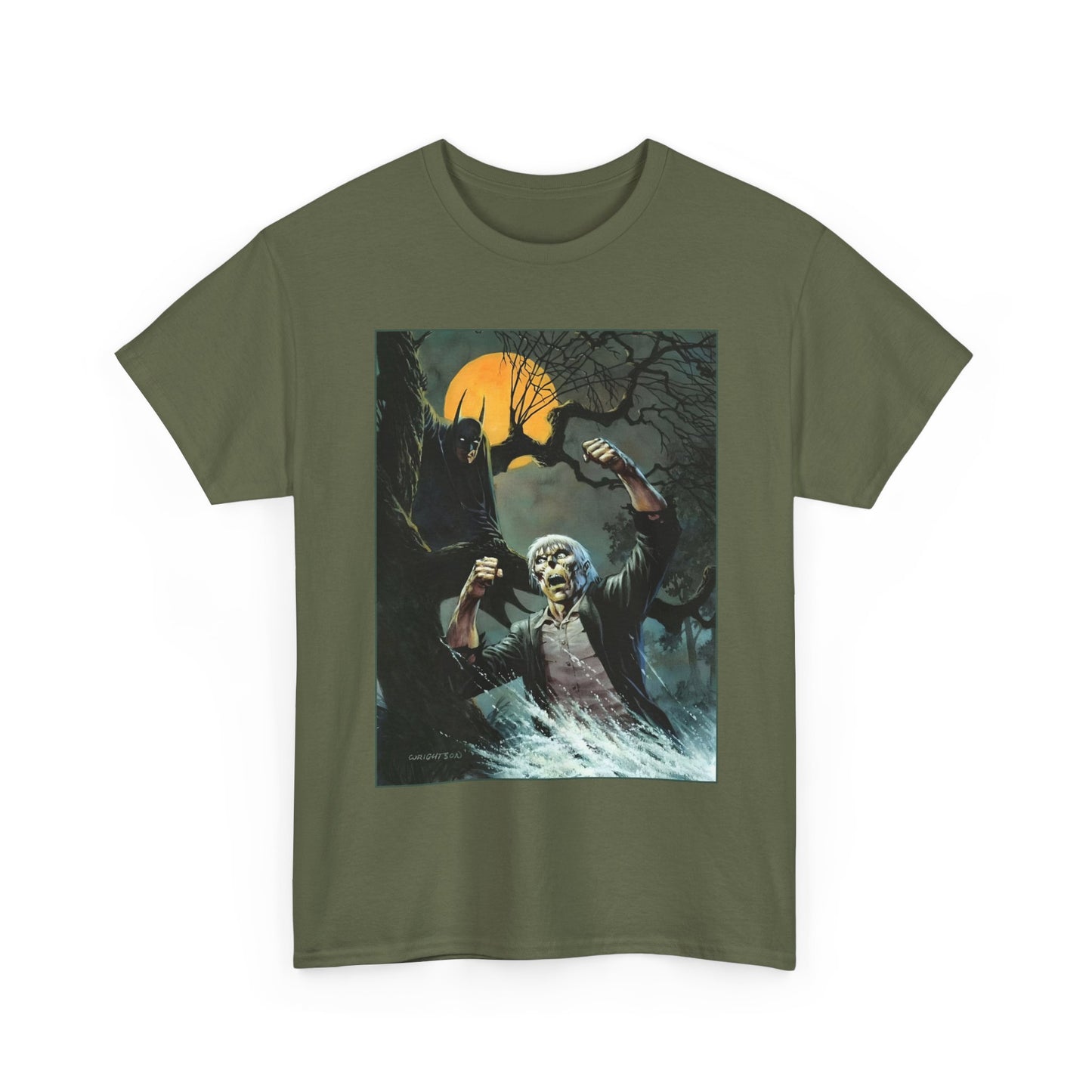 Solomon Grundy T-Shirt - Bernie Wrightson Art - Batman Watching From the Trees - DC Comics