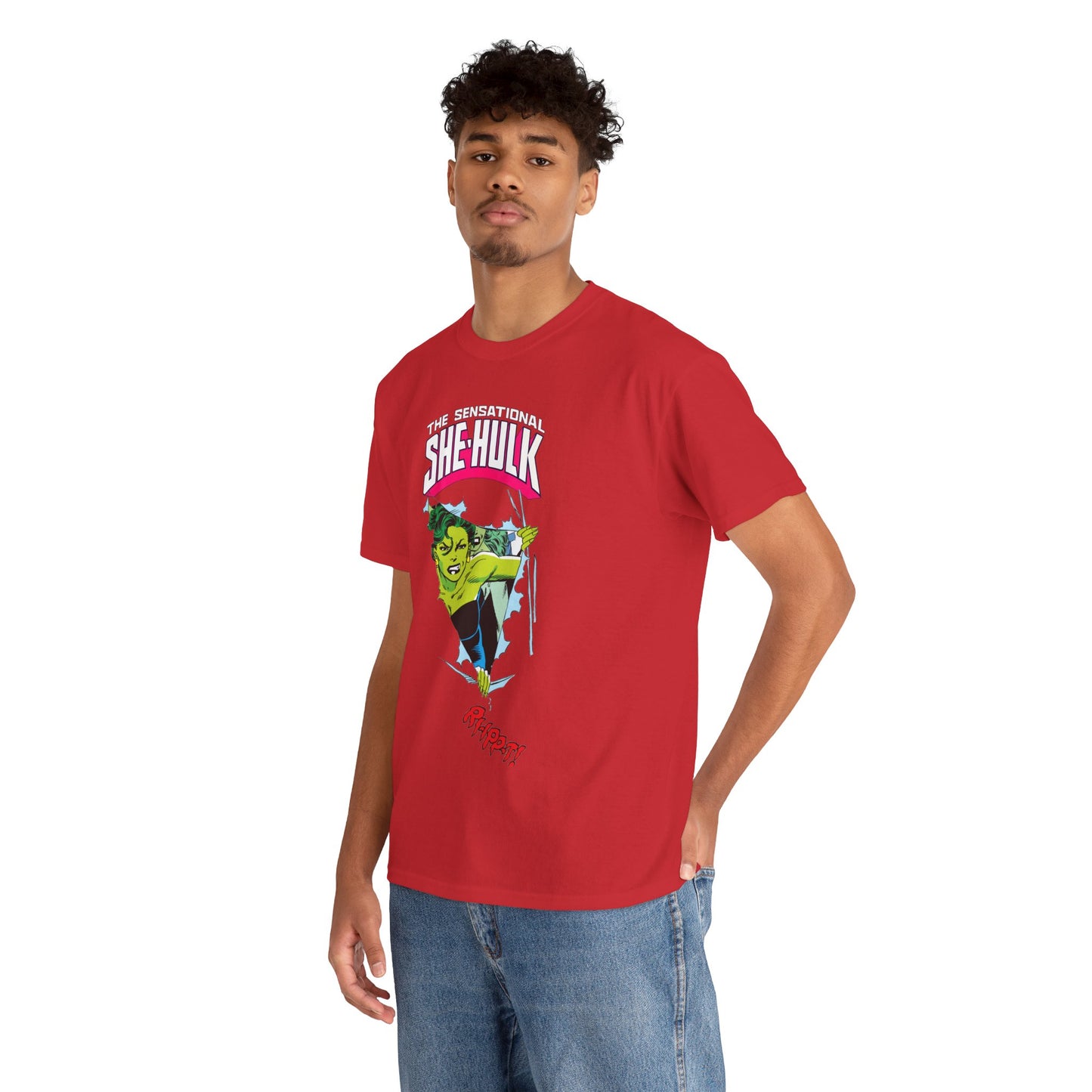 Sensational She-Hulk T-Shirt - John Byrne Art - Marvel Comics - Jennifer Walters - Ripping Through the Shirt - Fourth Wall