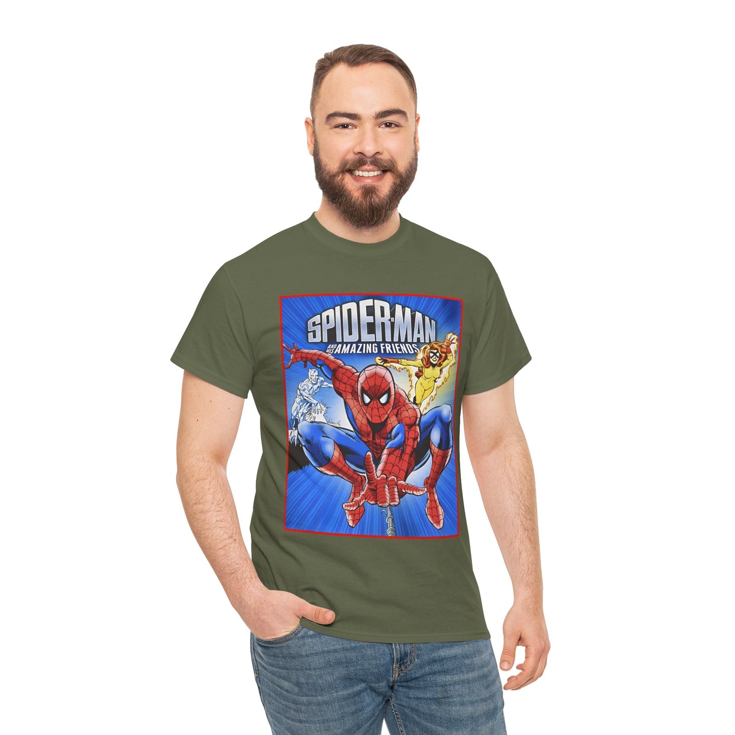 Spider-Man & His Amazing Friends T-Shirt - Firestar, Iceman - Popular 1980s Saturday Morning Cartoon - Marvel Comics