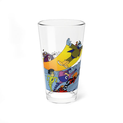 Frankenstein & the Impossibles Pint Glass - Hanna-Barbera 1960s Cartoon - Multi-Man, Fluid-Man, and Coil-Man - Retro Barware