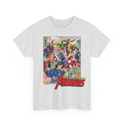 Avengers T-Shirt - George Perez Art - Captain America, Iron Man, Thor, Scarlet Witch, Black Panther, Wonder Man, Beast, Vision - Marvel Comics