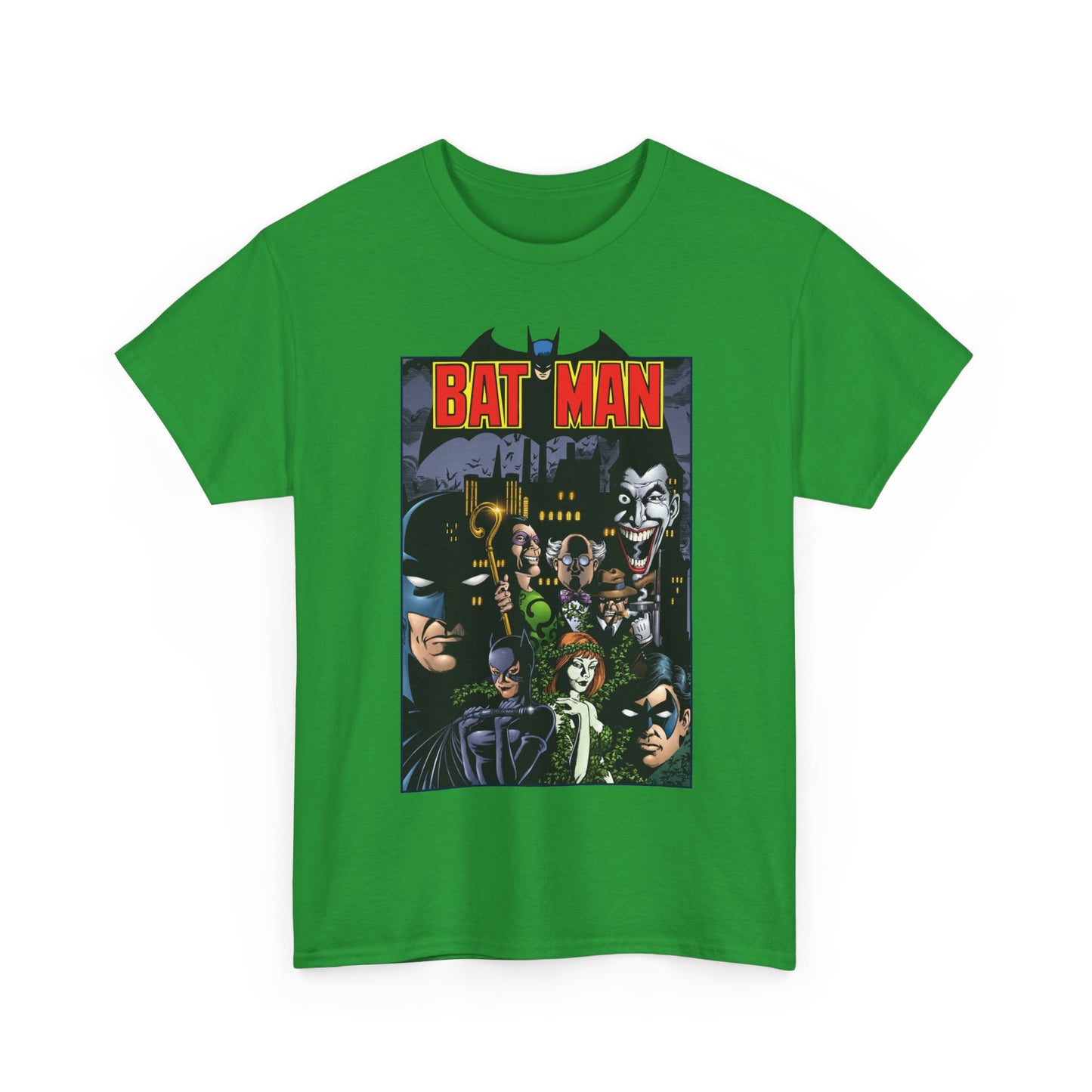 Batman T-Shirt - George Perez Art - Arkham Asylum - Joker, Catwoman, Poison Ivy, Riddler, Nightwing - DC Comics