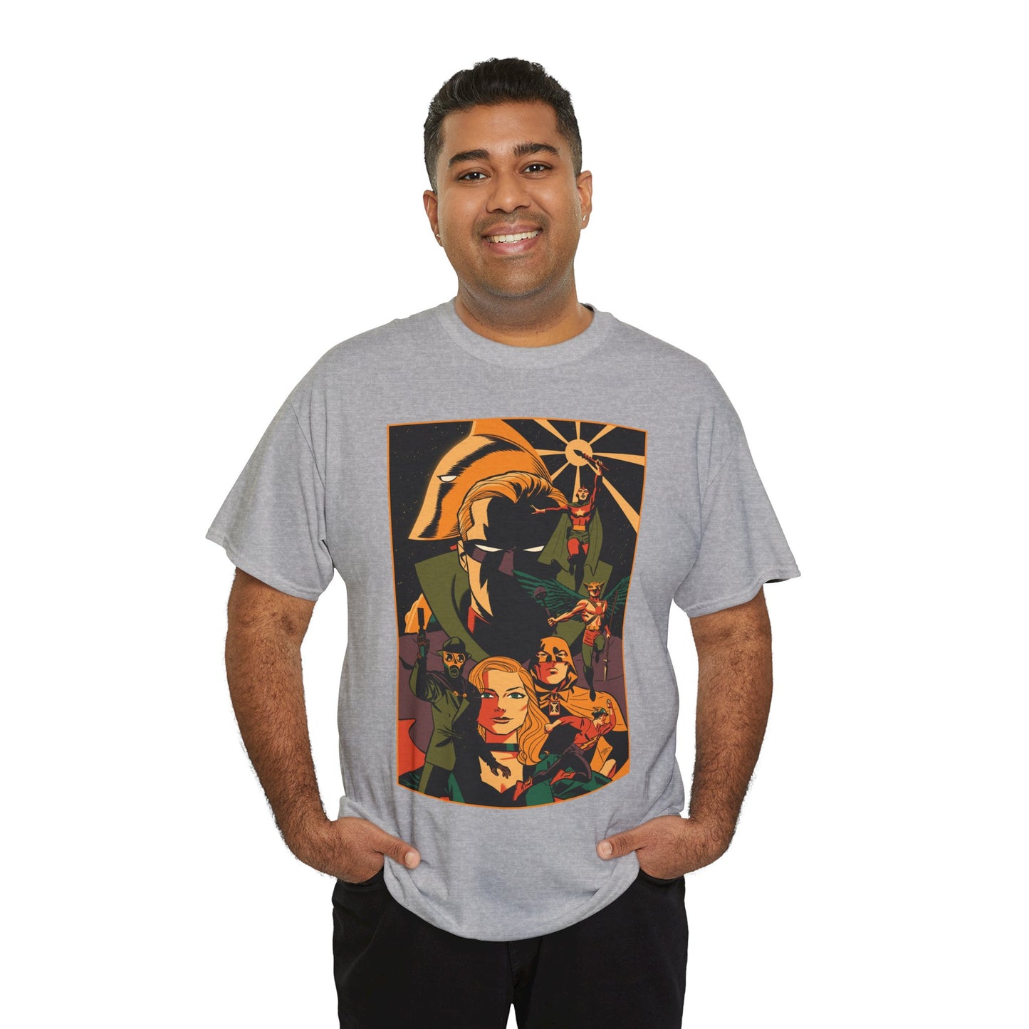 Justice Society T-Shirt - Michael Cho Art - New History of the DC Universe Cover - Black Canary, Starman, Hourman, Sandman - DC Comics