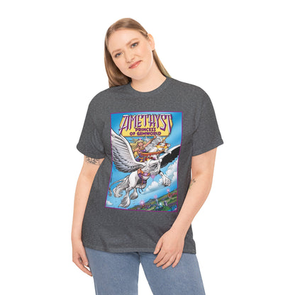 Amethyst Princess of Gemworld T-Shirt - George Perez Art - Riding Her Pegasus - DC Comics