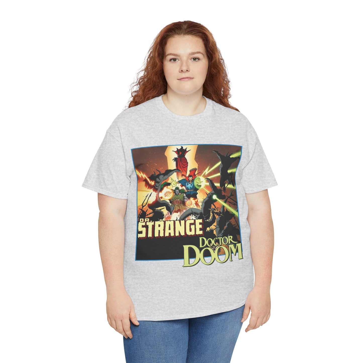 Dr Strange & Doctor Doom T-Shirt - Mike Mignola Art - Triumph & Torment - 1980s Graphic Novel Fighting Mephisto - Marvel Comics