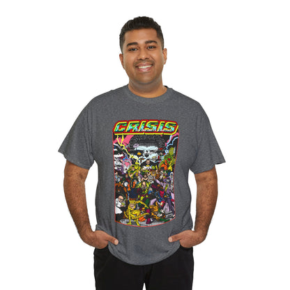 Crisis on Infinite Earths T-Shirt - DC Comics - George Perez Art - Joker, Lex Luthor, Cheetah, Solomon Grundy, Black Adam, Deathstroke, Validus - #9 Cover - DC Comics