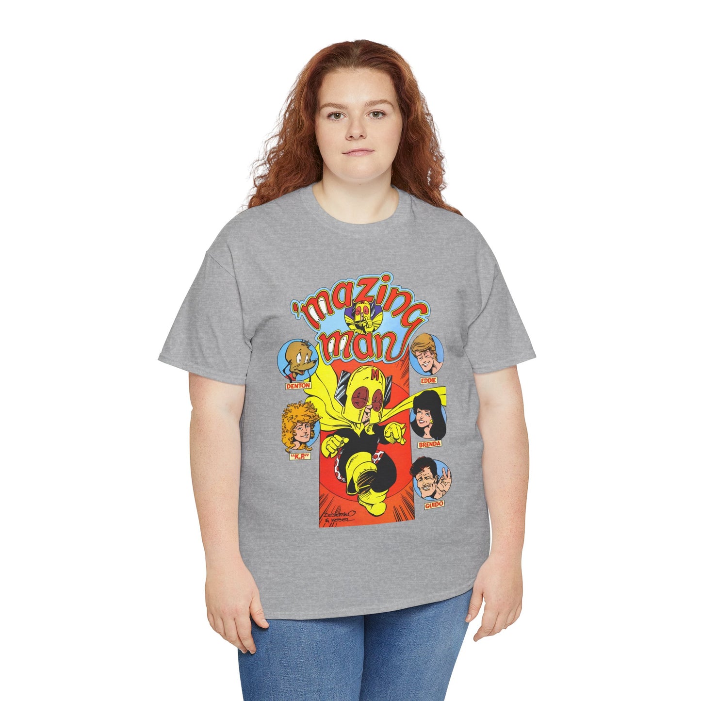 'Mazing Man T-Shirt - DeStefano & Kesel Art - Funny 1980s Comic Series - DC Comics