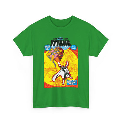 New Teen Titans T-Shirt - George Perez Art - #3 Cover Art - Dr. Light & the Fearsome Five Vs Starfire & the Teen Titans - DC Comics