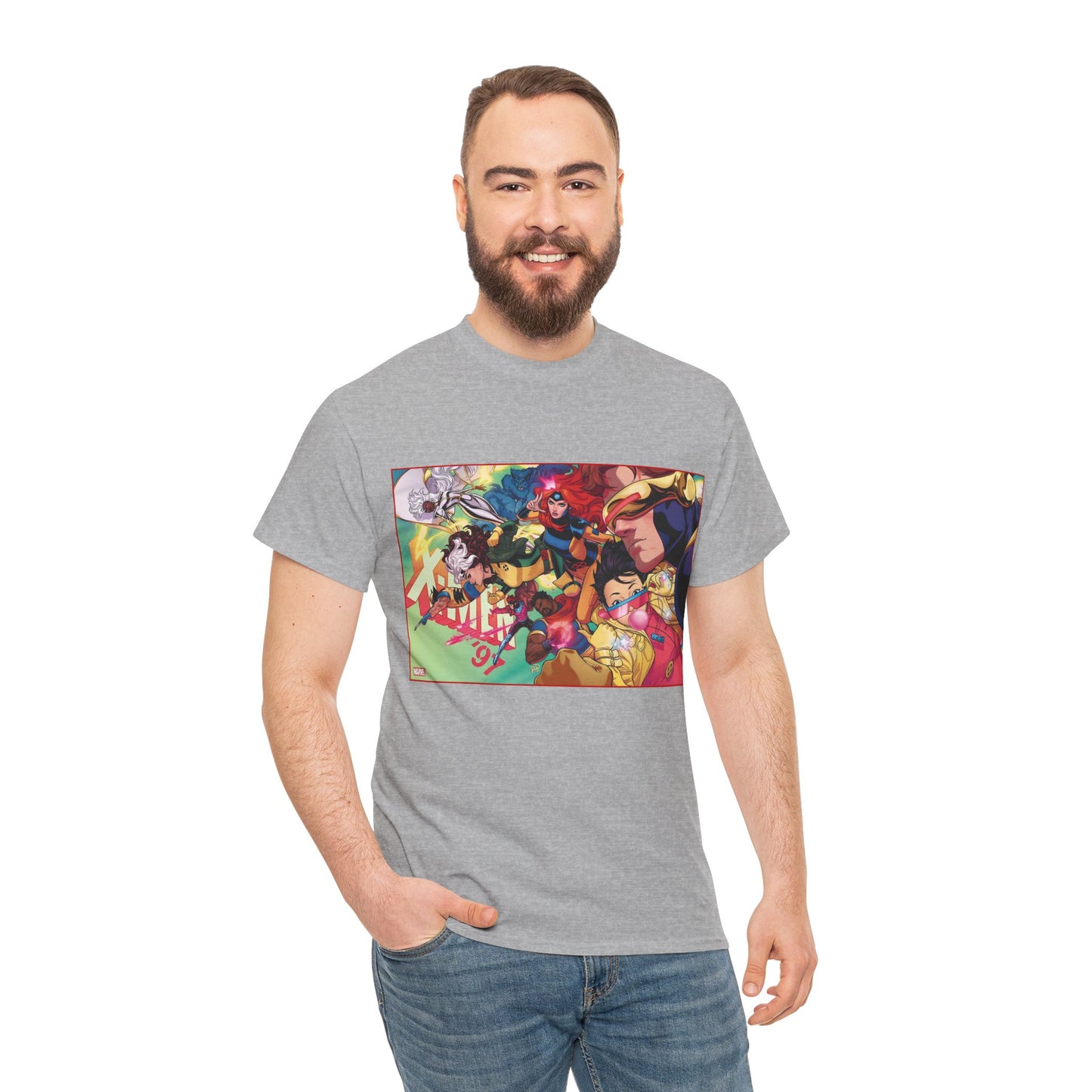 X-Men '97 T-Shirt - Russell Dauterman Art - Cyclops, Jean Grey, Rogue, Storm, Jubilee, Beast, Gambit, Bishop, Wolverine - Marvel Comics