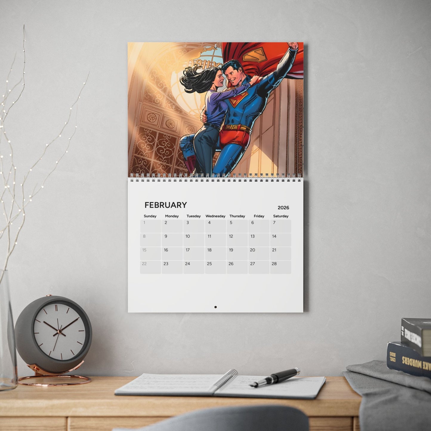 Superman Calendar (2026) - Man of Steel, Metropolis, Clark & Lois - DC Comics