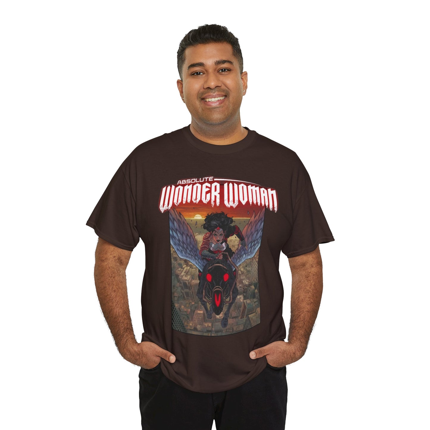 Absolute Wonder Woman T-Shirt - Hayden Sherman Art - DC Comics All-In - Raised in Hell by Circe - Riding Pegasus