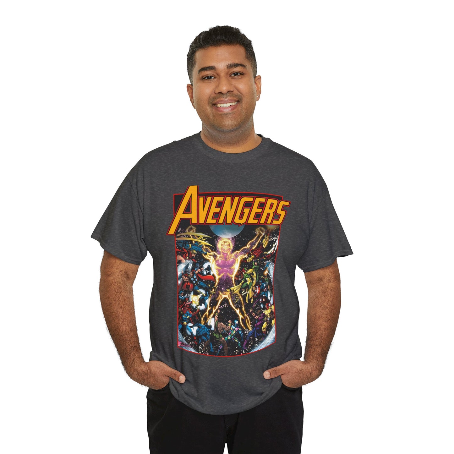 Avengers T-Shirt - George Perez Art - Korvac Saga - Guardians of the Galaxy - Thor, Captain America, Iron Man, Scarlet Witch, Vision, Wonder Man, Hawkeye - Marvel Comics