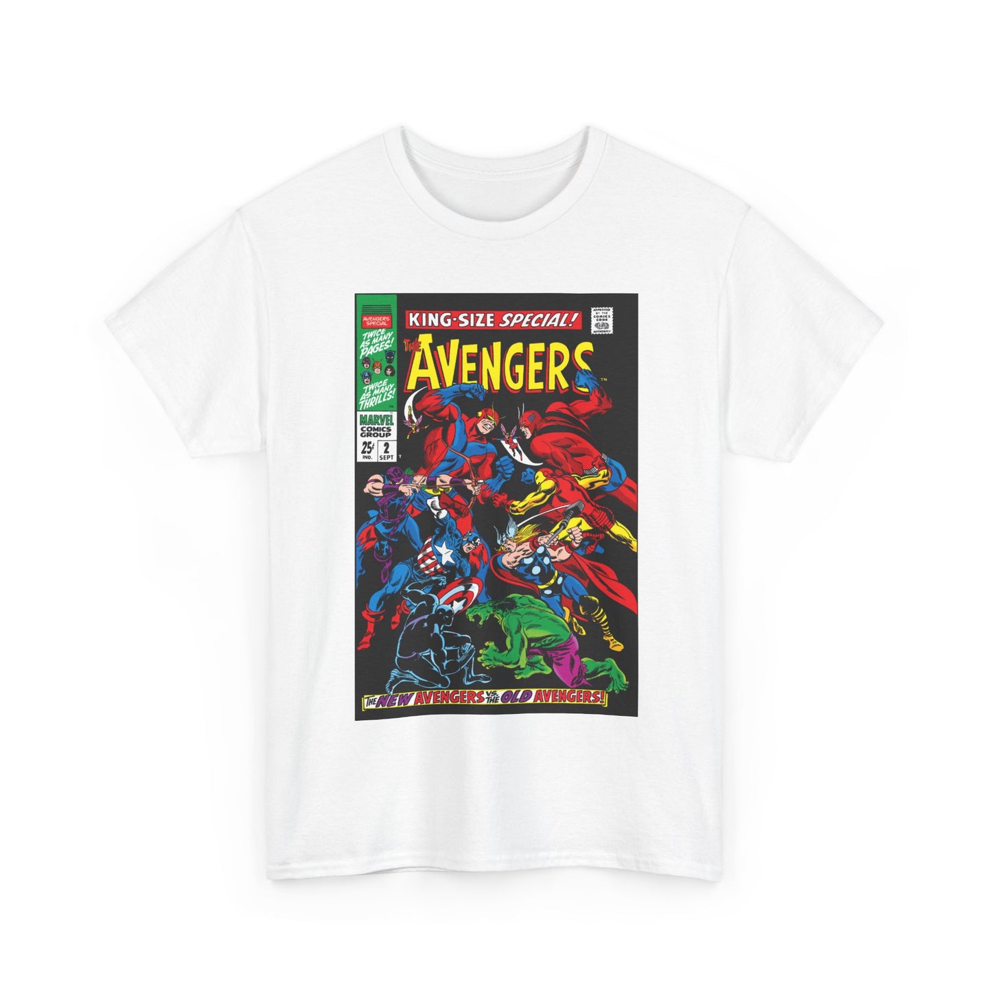 Avengers T-Shirt - Annual #2 Cover Art - New Avengers Vs Old Avengers - Marvel Comics