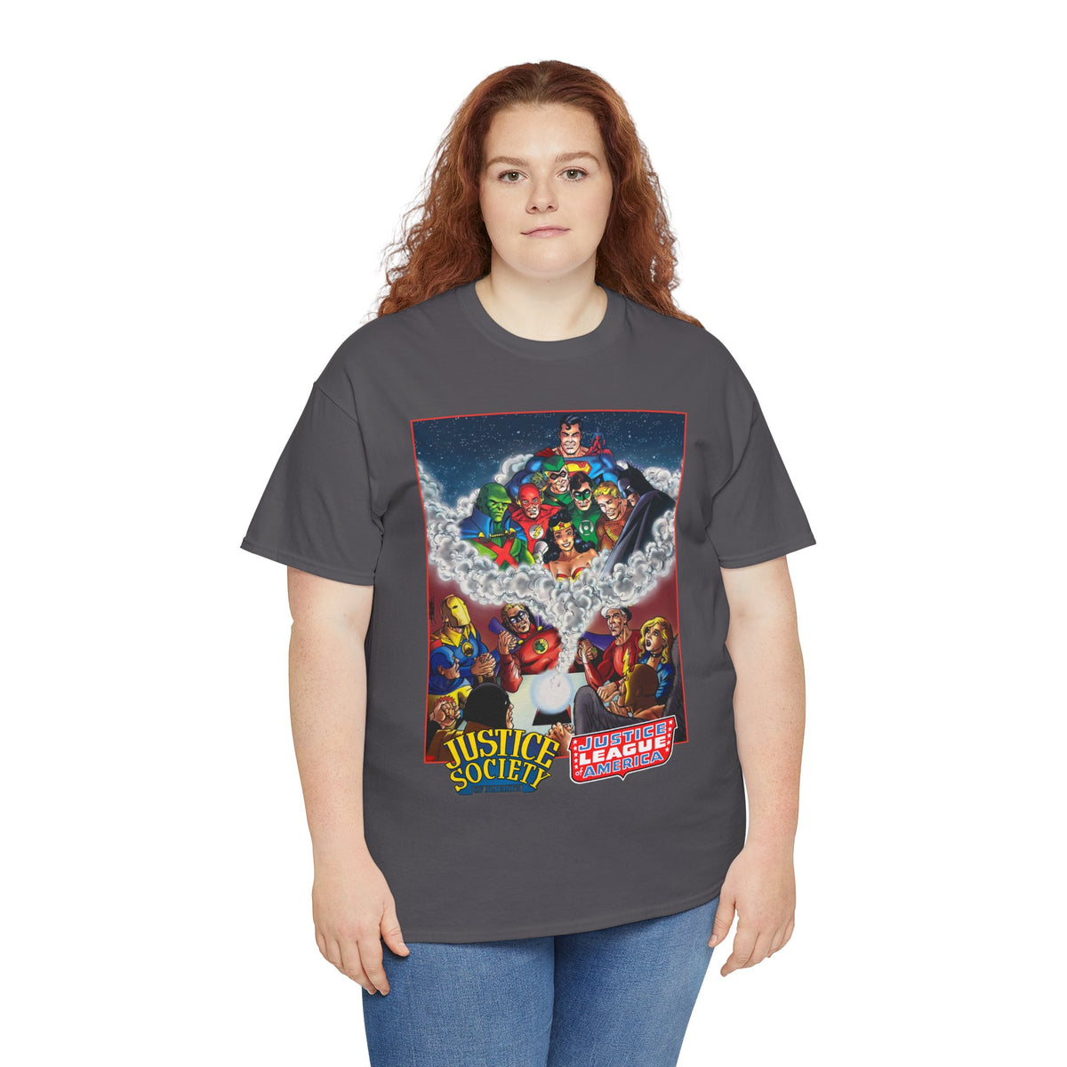 Justice Society & Justice League T-Shirt - George Perez Art - Golden & Silver Age - DC Comics