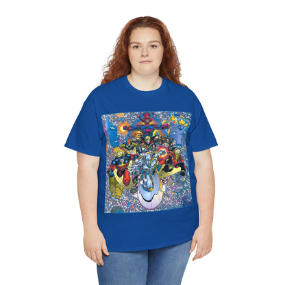 Marvel Cosmic Heroes T-Shirt - Silver Surfer, Captain Marvel, Adam Warlock, Quasar, Nova, Galactus, Jack of Hearts, Moondragon, Thanos