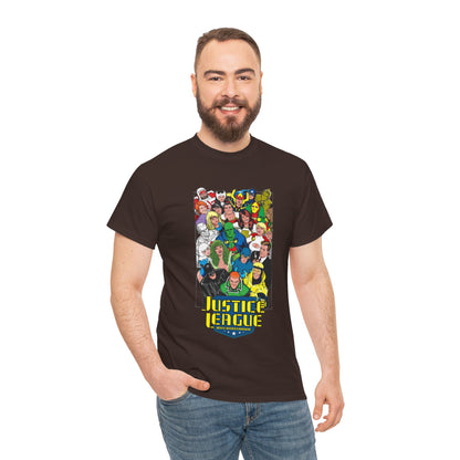 Justice League International T-Shirt - DC Comics - JLI - Kevin Maguire Art - Blue Beetle, Booster Gold, Martian Manhunter, Captain Atom