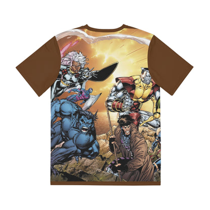 X-Men Wrap-Around Polyester Tee (All-Over Print) - Jim Lee Art - Wolverine, Rogue, Storm, Gambit - Marvel Comics