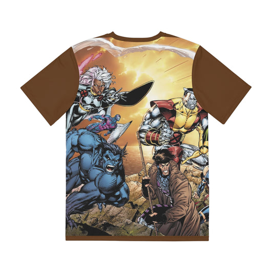 X-Men Wrap-Around Polyester Tee (All-Over Print) - Jim Lee Art - Wolverine, Rogue, Storm, Gambit - Marvel Comics