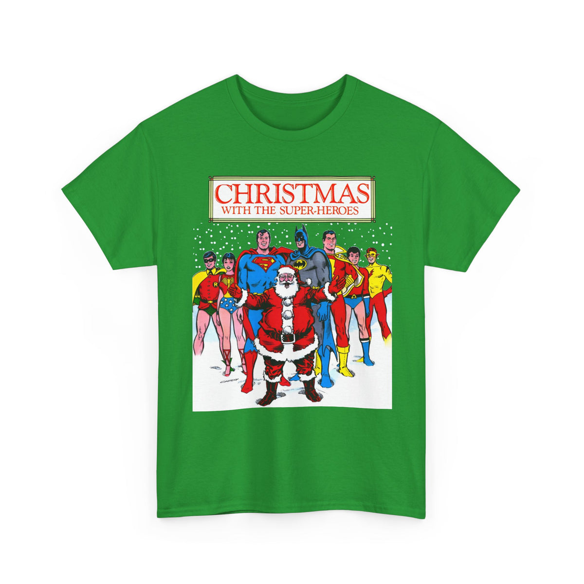 Christmas with the Superheroes T-Shirt - Nick Cardy Art - Superman Batman Captain Marvel Teen Titans Retro Festive Holiday Tee - DC Comics