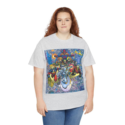 Marvel Cosmic Heroes T-Shirt - Silver Surfer, Captain Marvel, Adam Warlock, Quasar, Nova, Galactus, Jack of Hearts, Moondragon, Thanos
