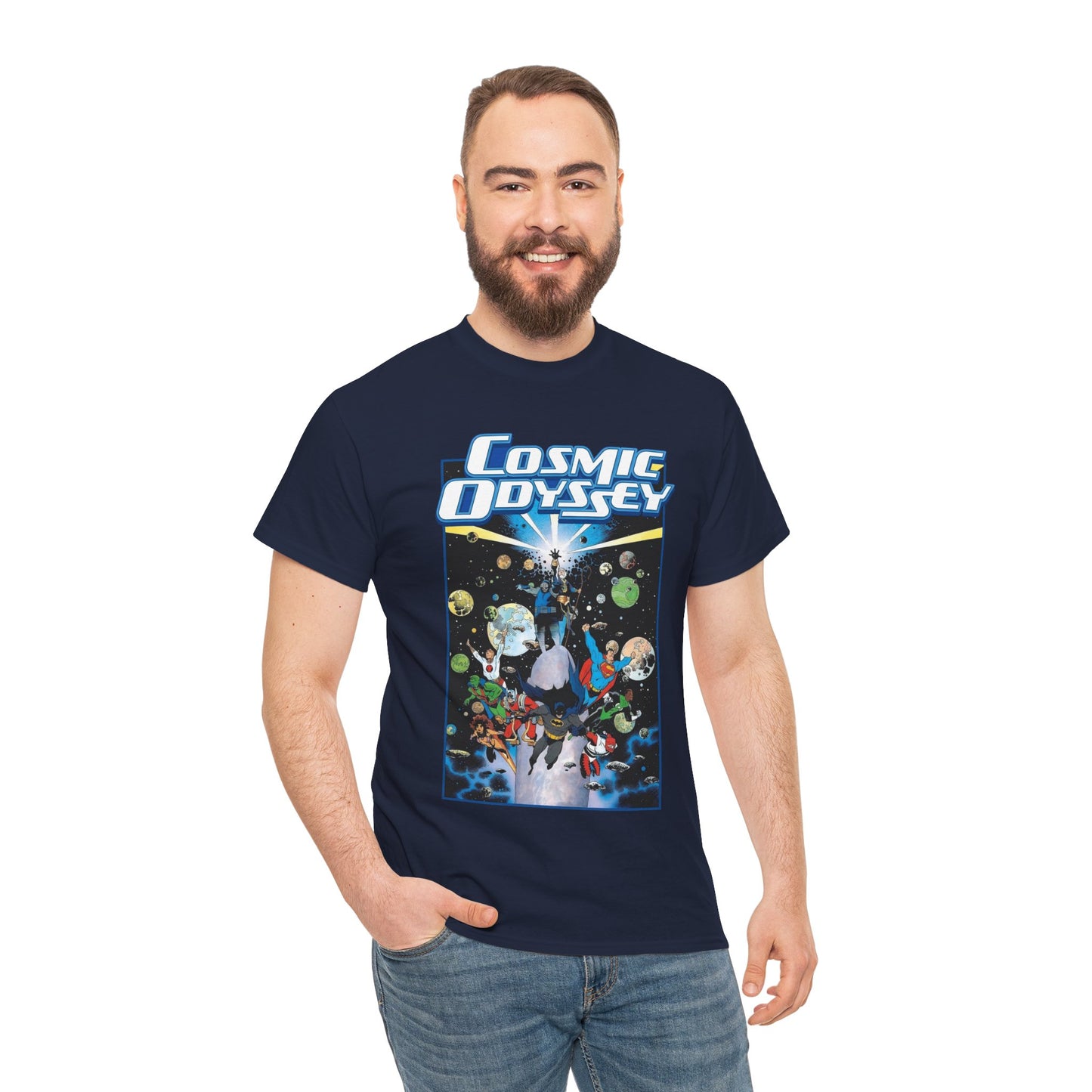 Cosmic Odyssey T-Shirt - Mike Mignola Art - Superman, Darkseid, Lightray, Orion, Starfire, Highfather. John Stewart - DC Comics