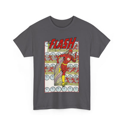 Flash T-Shirt - George Perez Art - JLA Postcard Set - 1980s Art - Justice League of America Satellite Era - Barry Allen, the Fastest Man Alive - DC Comics