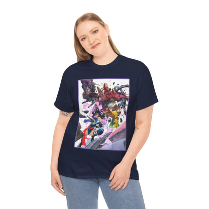 Rogue & Psylocke T-Shirt - Ripping Apart a Sentinel - X-Men Mutants - Marvel Comics