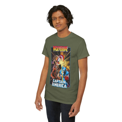 Wolverine Vs Captain America T-Shirt - Mike Zeck Classic Art - Marvel Comics
