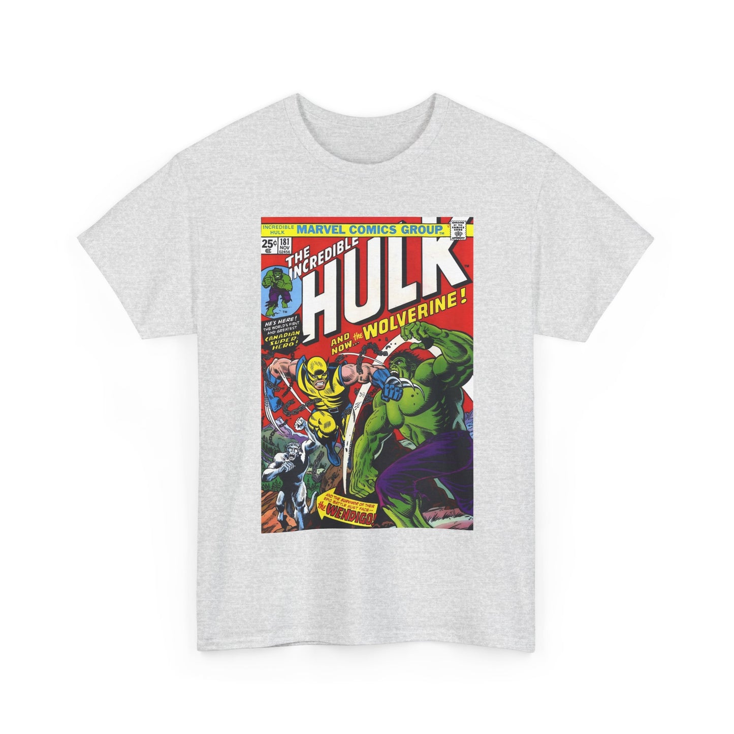 Incredible Hulk #181 T-Shirt - First Appearance of Wolverine - Vs The Wendigo - Marvel Comics