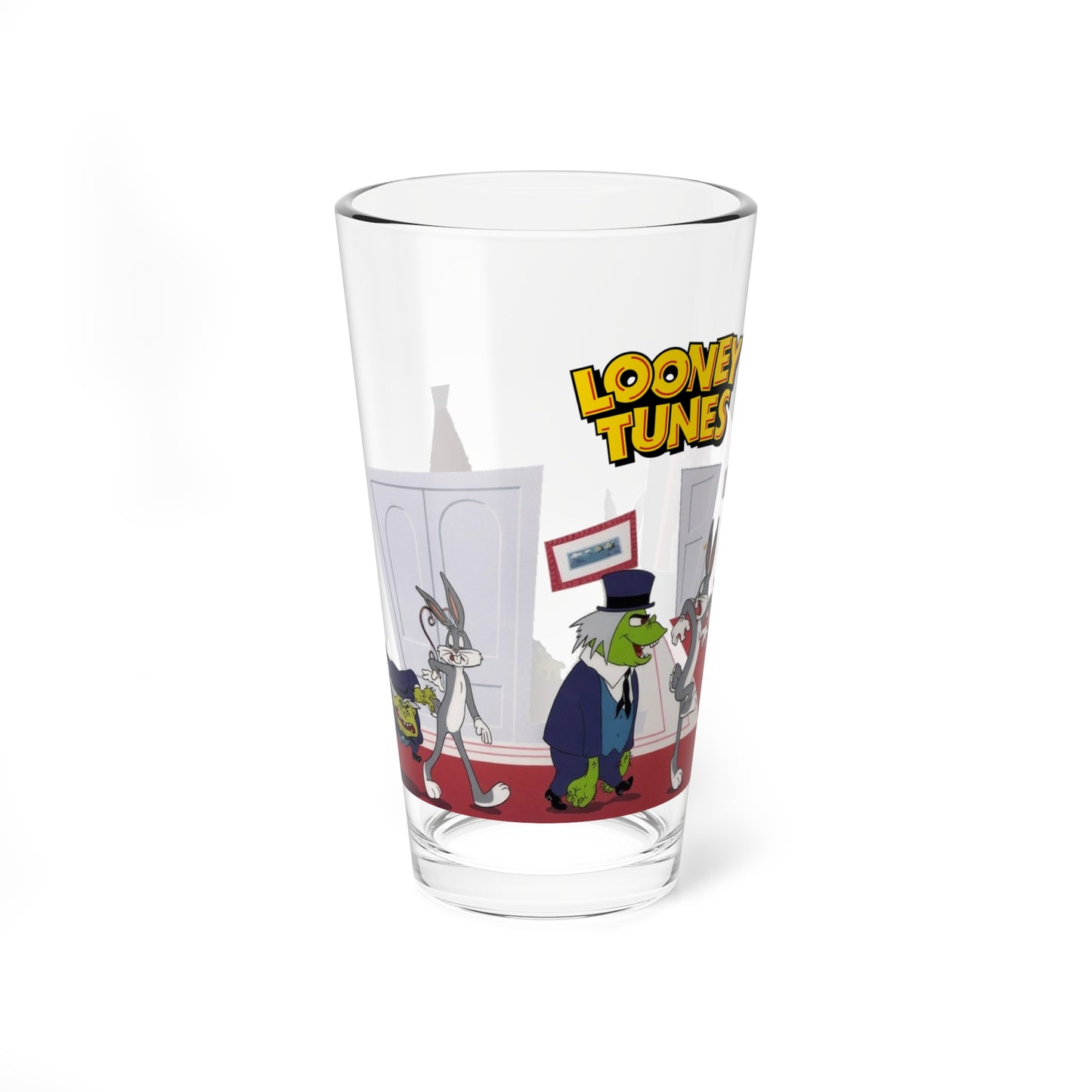 Bugs Bunny Jekyll Hyde Pint Glass 16oz Looney Tunes Dr Jekyll Mr. Hyde Transformation Cartoon Glassware Vintage Retro Nostalgia Fan Gift
