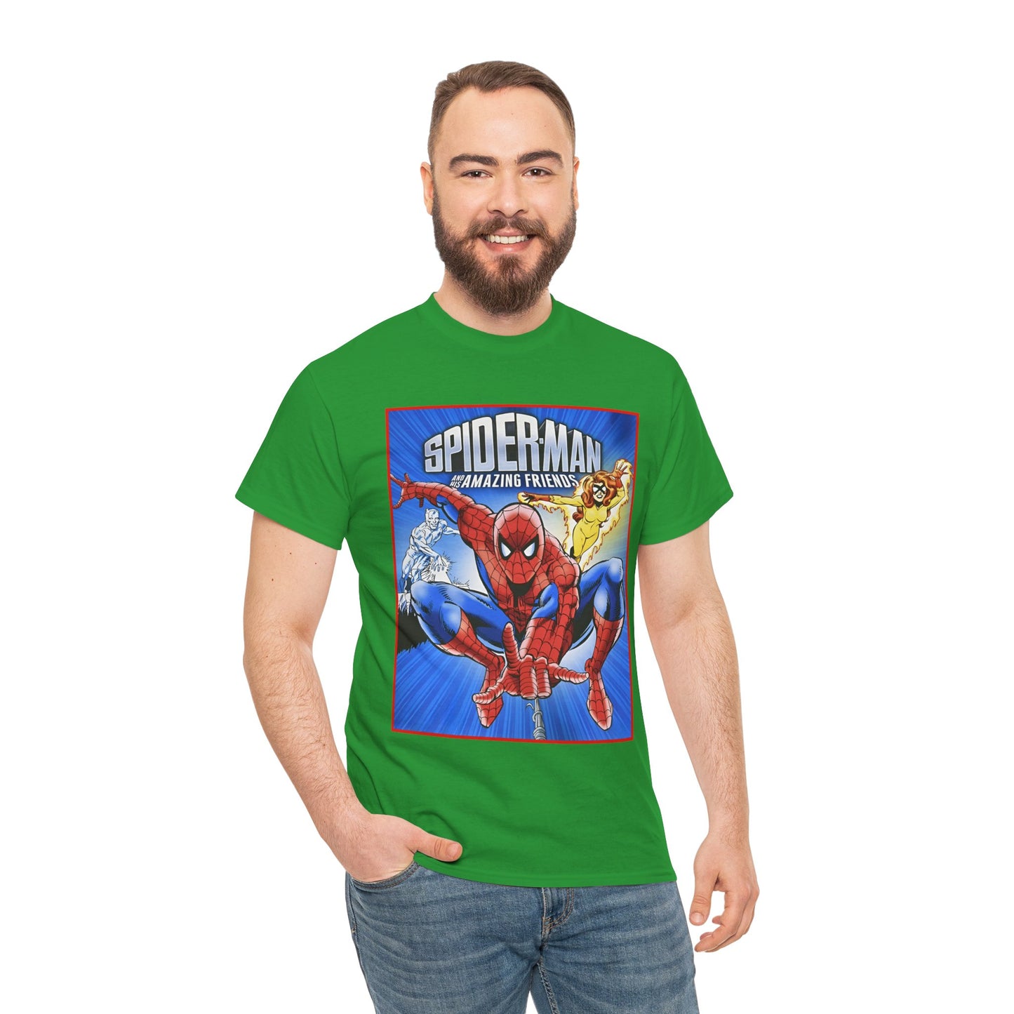 Spider-Man & His Amazing Friends T-Shirt - Firestar, Iceman - Popular 1980s Saturday Morning Cartoon - Marvel Comics