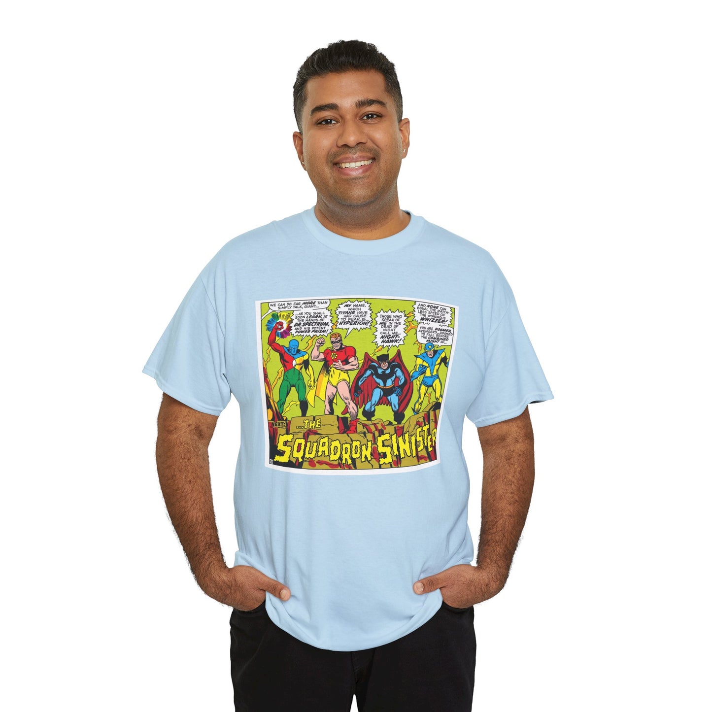 Squadron Sinister T-Shirt - Sal Buscema Art - Dr. Spectrum, Hyperion, Nighthawk, The Whizzer - Marvel Comics