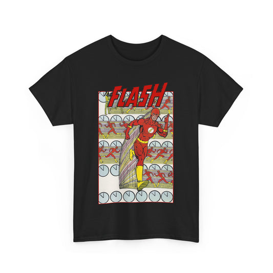 Flash T-Shirt - George Perez Art - JLA Postcard Set - 1980s Art - Justice League of America Satellite Era - Barry Allen, the Fastest Man Alive - DC Comics