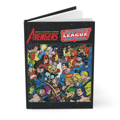 Avengers Vs Justice League Hardcover Journal - 150 Lined Pages, George Perez Art - Superman, Captain America, Iron Man, Green Lantern