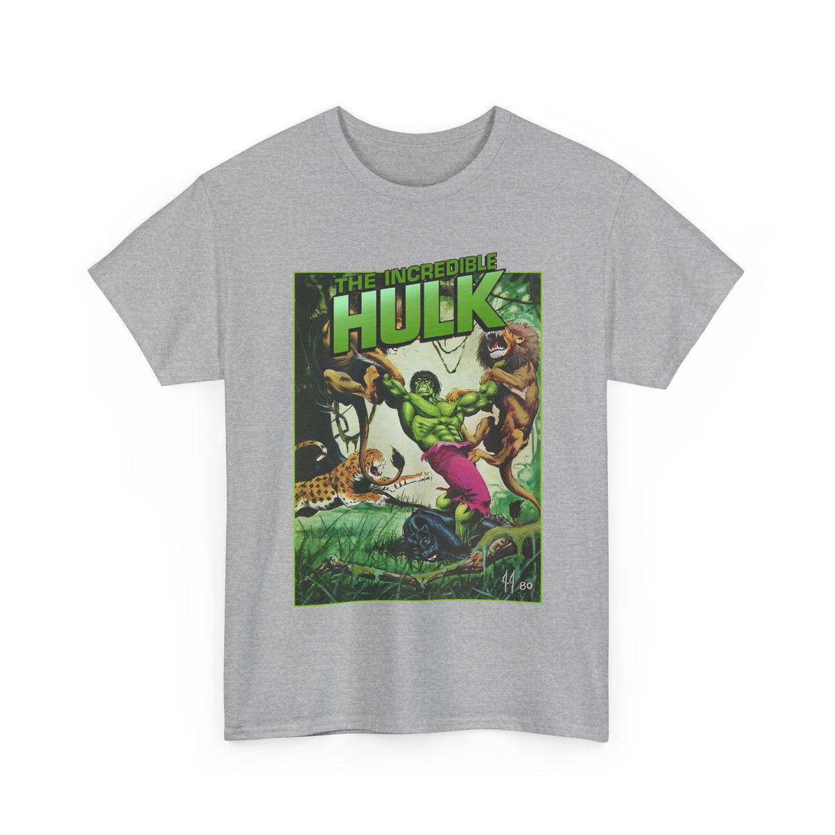 Incredible Hulk T-Shirt - Joe Jusko Art - Hulk Fighting Lions and Tigers - Marvel Comics