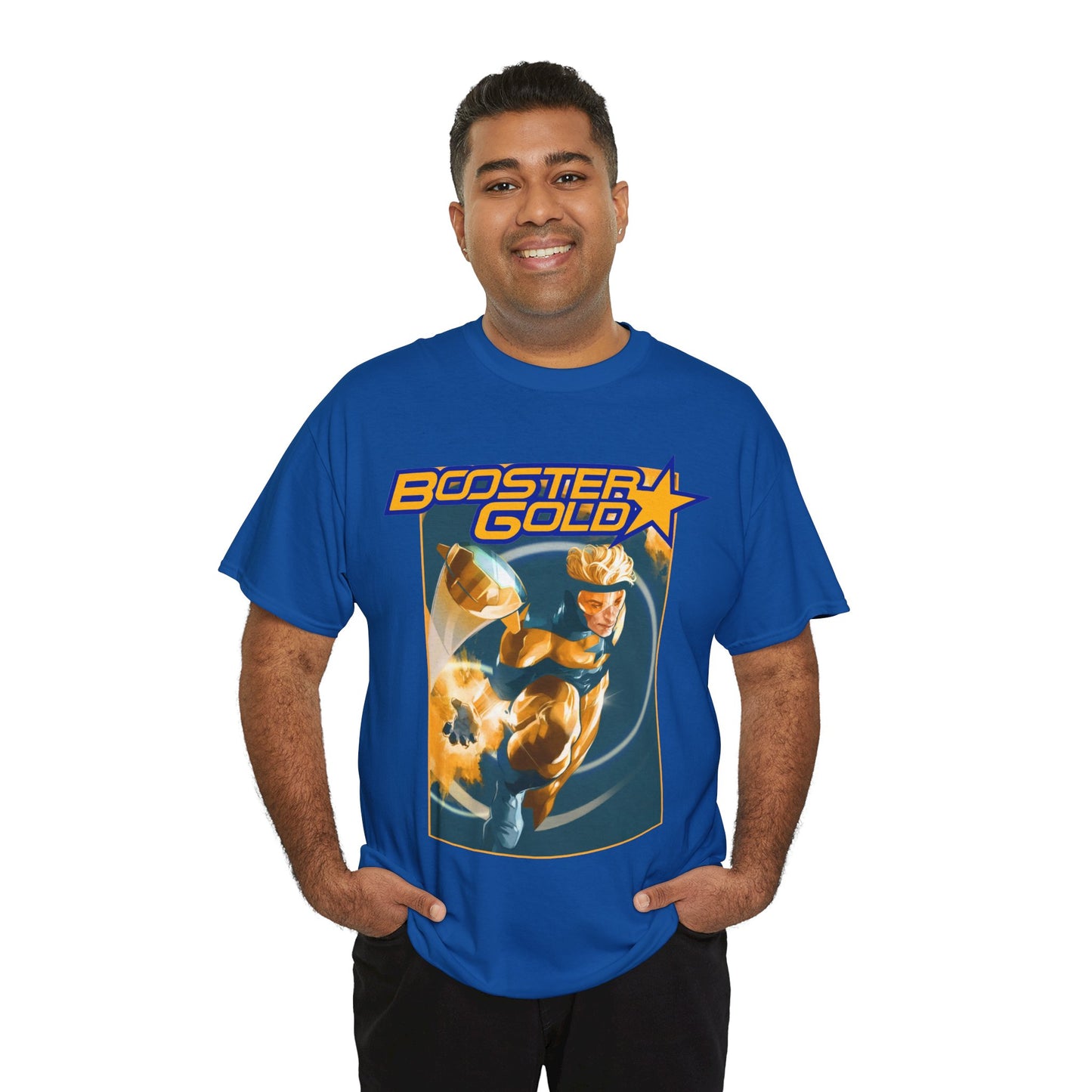 Booster Gold T-Shirt - Don Aguillo Art - Justice League: The Omega Act - DC Comics