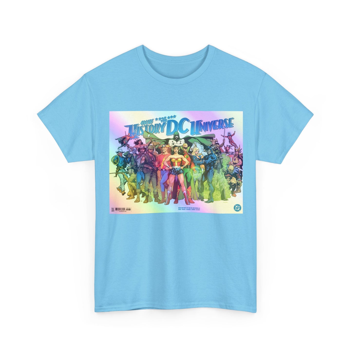 New History of the DC Universe T-Shirt - Wonder Woman, Wildcat, Black Canary, Sgt. Rock, Etrigan, Spectre, Jonah Hex - DC Comics