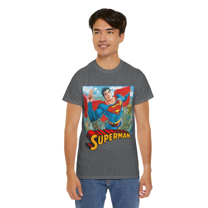 Superman T-Shirt - Guillem March Art - Variant Connecting Cover Art - Flying Over Metropolis - DC Comics All-In