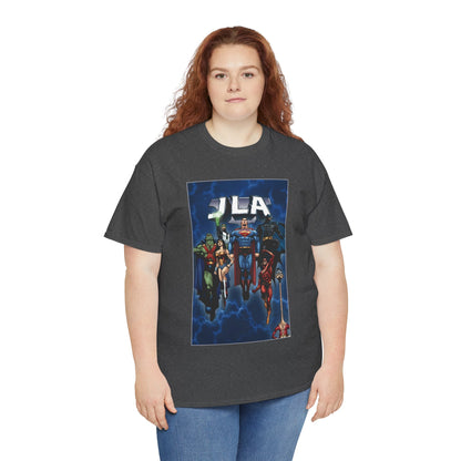 JLA T-Shirt - Doug Mahnke Art - Superman, Batman, Wonder Woman, Aquaman, Green Lantern, Flash, Martian Manhunter - DC Comics